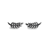 Royal Fern Leaf Stud Earrings in Silver
