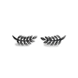 Miniature Royal Fern Leaf Stud Earrings in Silver with 24ct Gold
