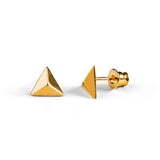 Geometric Triangle Stud Earrings in Silver