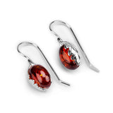 Oak Leaf Hook Earrings in Silver with 24ct Gold and Amber
