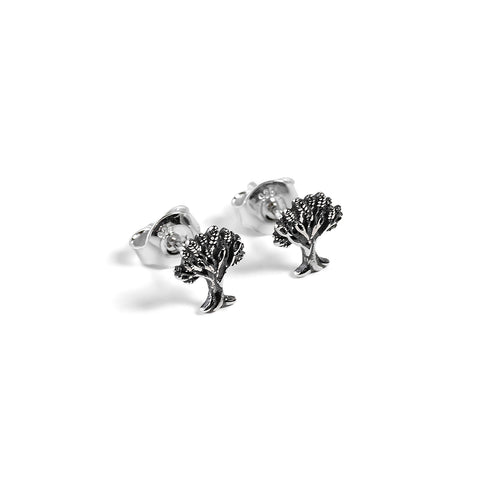 Tree of Life Stud Earrings in Silver with 24ct Gold