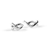 Ichthys Fish Stud Earrings in Silver