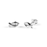 Ichthys Fish Stud Earrings in Silver