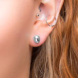 Pebble Stud Earrings in Silver
