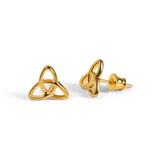 Celtic Knot Stud Earrings in Silver with 24ct Gold