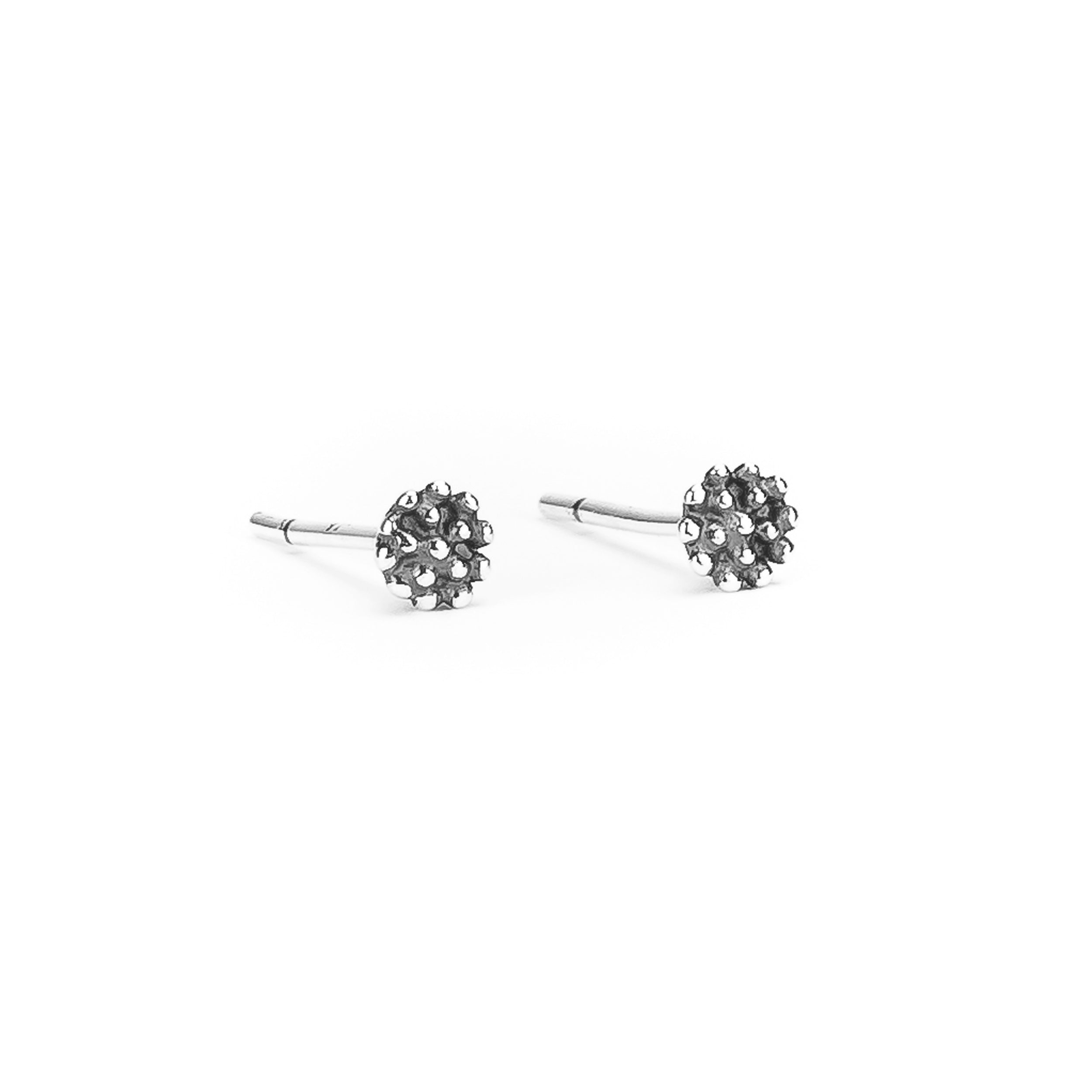 Teeny Dotted Stud Earrings in Silver with 24ct Gold