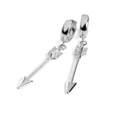 Arrow Hoop Drop Earrings in 24ct Gold