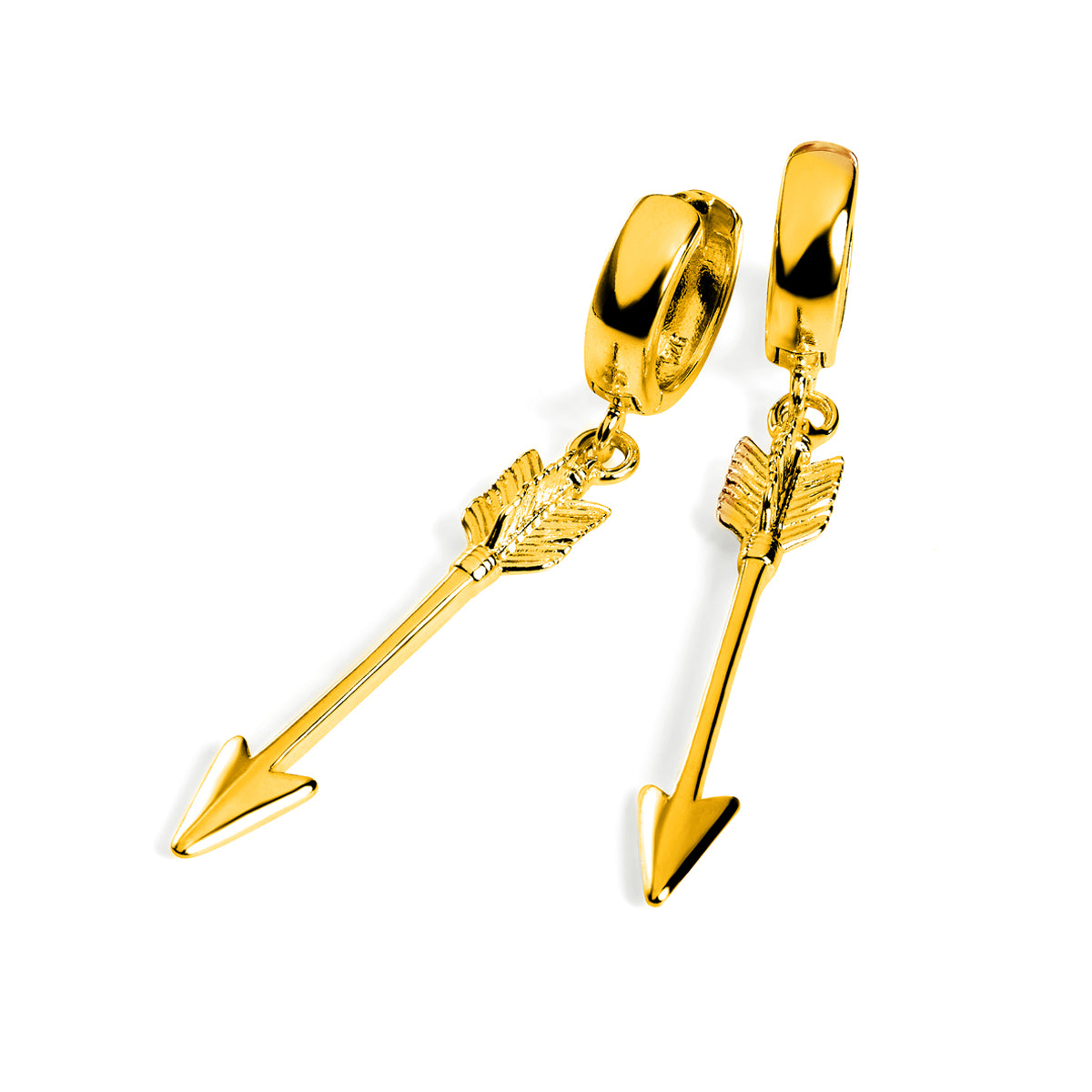 Arrow Hoop Drop Earrings in Sterling Silver