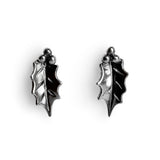 Holly Leaf Stud Earrings in Silver