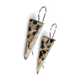 Dalmatian Jasper Triangle Earrings Set in Silver