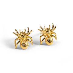 Tarantula Spider Stud Earrings in Silver with 24ct Gold
