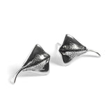 Stingray Stud Earrings in Silver with 24ct Gold