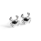 Crab Stud Earrings in Silver with 24ct Gold