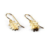 Oak Leaf Hook Earrings in Silver