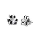 Lucky Shamrock / Clover Leaf Stud Earrings in Silver
