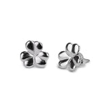 Lucky Shamrock / Clover Leaf Stud Earrings in Silver with 24ct Gold
