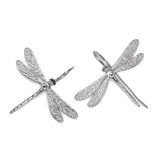 English Emperor Dragonfly Statement Hook Earrings in Silver