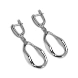 Ripple Drop Earrings in Silver