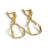 Ripple Drop Earrings in Silver with 24ct Gold