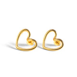 Open Heart Earrings in Sterling Silver with 24ct Gold