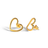Open Heart Earrings in Sterling Silver with 24ct Gold