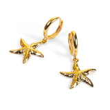 Starfish Hoop Earrings in Sterling Silver with 24ct Gold