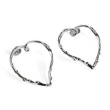 Oversized Open Heart Earrings in Sterling Silver
