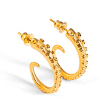 Octopus Tentacle Earrings in Sterling Silver with 24ct Gold