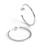 Simple Solid Hoop Earrings in Sterling Silver with 24ct Gold