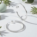 Simple Solid Hoop Earrings in Sterling Silver