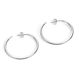 Simple Solid Hoop Earrings in Sterling Silver