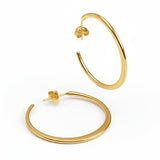 Simple Solid Hoop Earrings in Sterling Silver with 24ct Gold