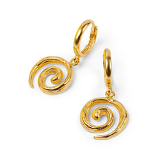 90s Swirl Hoop Earrings in Sterling Silver with 24ct Gold