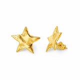 Textured Star Stud Earrings in Sterling Silver