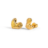 Fancy Heart Stud Earrings in Sterling Silver