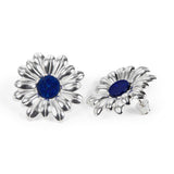 Marguerite Daisy Stud Earrings in Silver and Lapis Lazuli