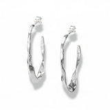 Twisted Organic Open Hoop Earrings in 24ct Gold