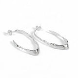 Twisted Organic Open Hoop Earrings in Sterling Silver
