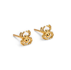 Spider Stud Earrings in Silver with 24ct Gold