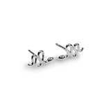 Snake Stud Earrings in Silver with 24ct Gold