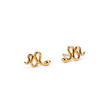 Silver Snake Stud Earrings