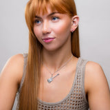 Large Electric Guitar Necklace in Silver