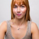 Small Electric Guitar Necklace in Silver