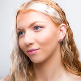 Miniature Elephant Stud Earrings in Silver with 24ct Gold