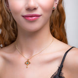 Evil Eye Necklace in Silver with 24ct Gold & Turquoise