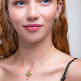 Evil Eye Stud Earrings in Silver with 24ct Gold & Turquoise