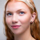 Evil Eye Stud Earrings in Silver with 24ct Gold & Turquoise