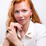 Bird Feather Brooch in Silver with 24ct Gold