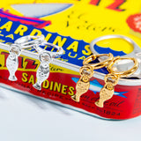 Slender Fish Hoop Earrings in Silver with 24ct Gold