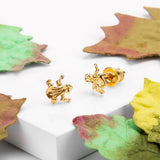Frog Stud Earrings in Silver with 24ct Gold